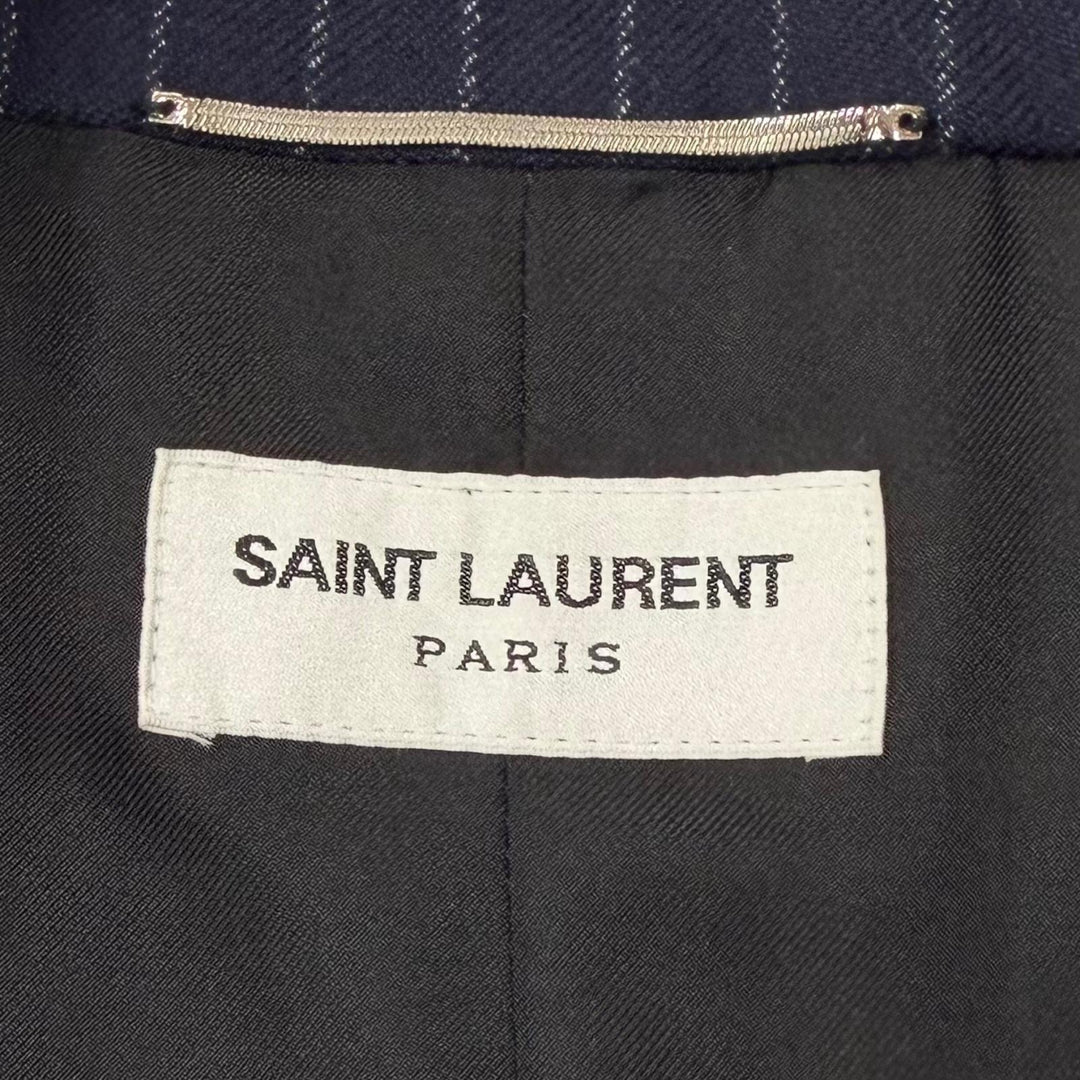 Excellent SAINT LAURENT PARIS tailored jacket Navy wool mens 48 786846