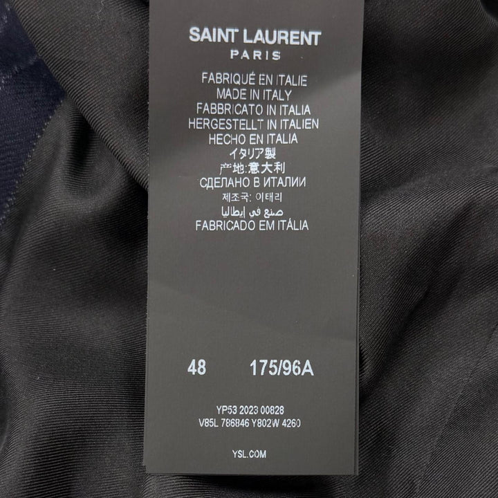 Excellent SAINT LAURENT PARIS tailored jacket Navy wool mens 48 786846