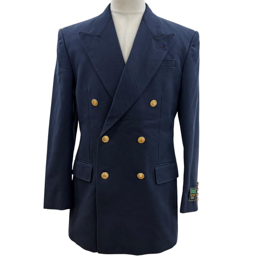 Great GUCCI tailored jacket Navy cotton mens 46 749797