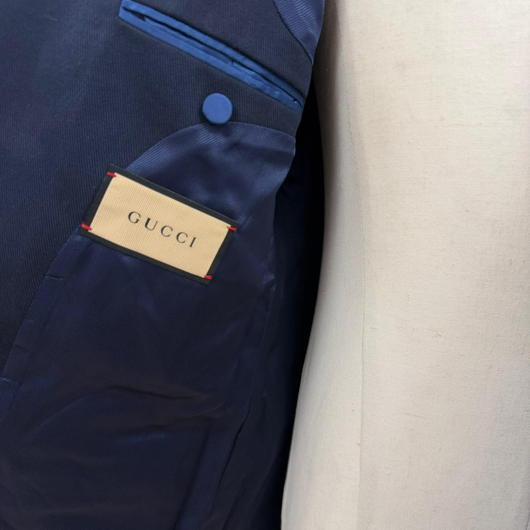 Great GUCCI tailored jacket Navy cotton mens 46 749797