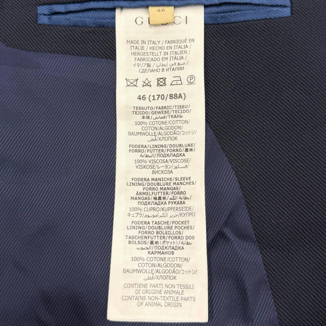 Great GUCCI tailored jacket Navy cotton mens 46 749797