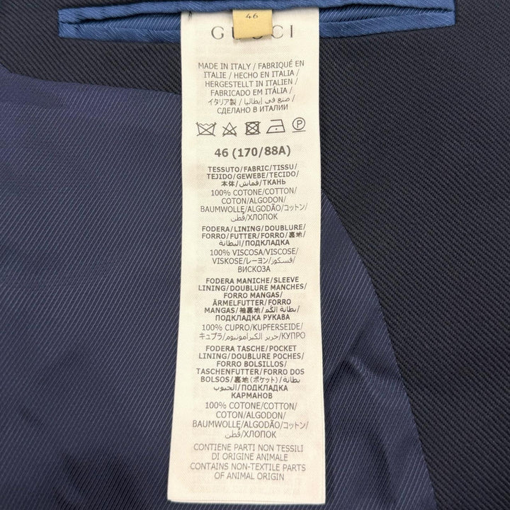 Great GUCCI tailored jacket Navy cotton mens 46 749797