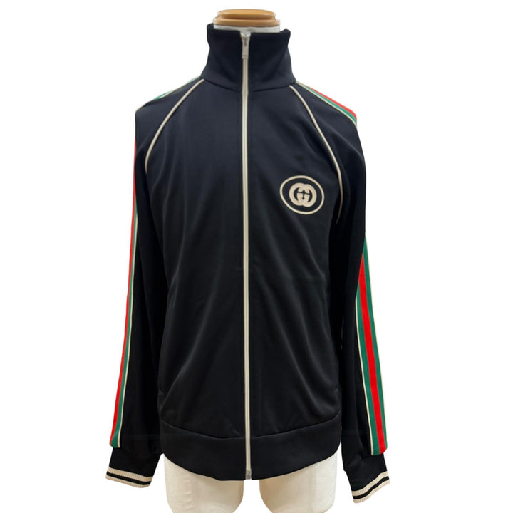 Excellent GUCCI Track jacket black polyester mens S 696802