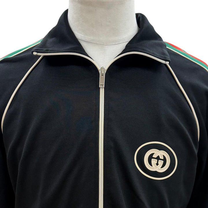 Excellent GUCCI Track jacket black polyester mens S 696802
