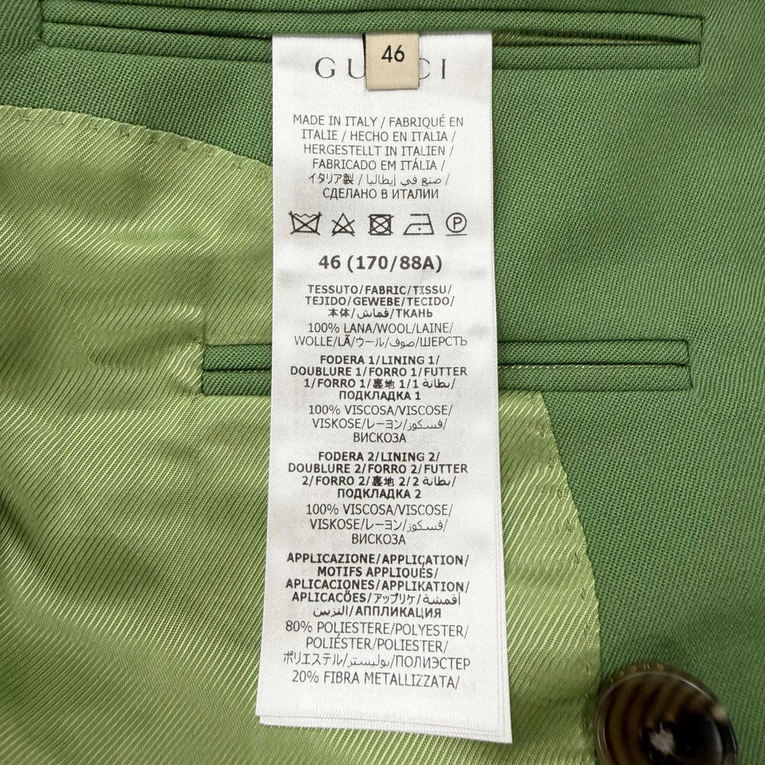 Excellent GUCCI tailored jacket green wool mens 46 747275