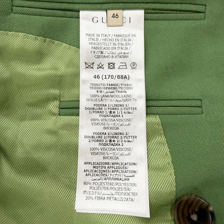 Excellent GUCCI tailored jacket green wool mens 46 747275