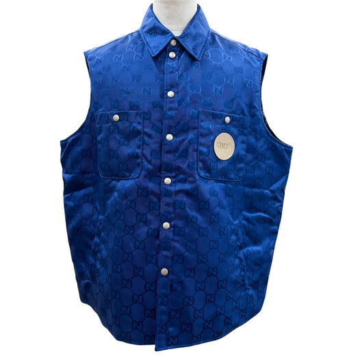 Excellent GUCCI Best OFF THE GRID NYLON VEST blue Nylon mens 50 631890