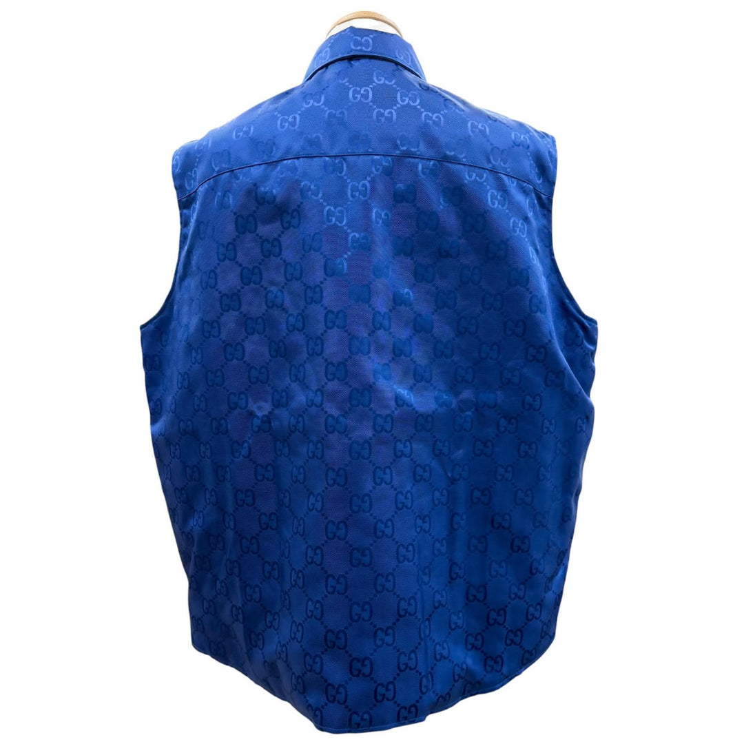 Excellent GUCCI Best OFF THE GRID NYLON VEST blue Nylon mens 50 631890