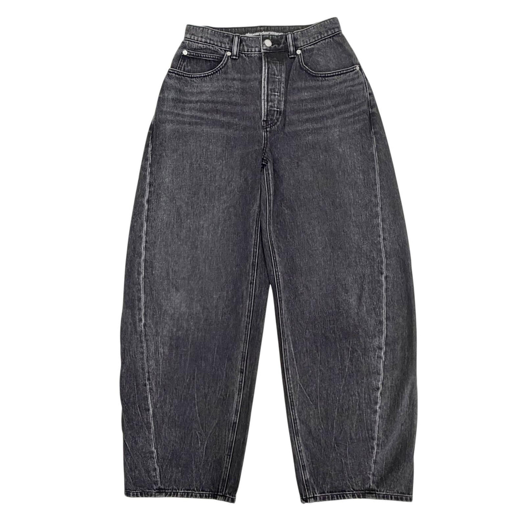 Great Alexander Wang Denim pants Rhinestone button fly wide Black 24 4DC1264112