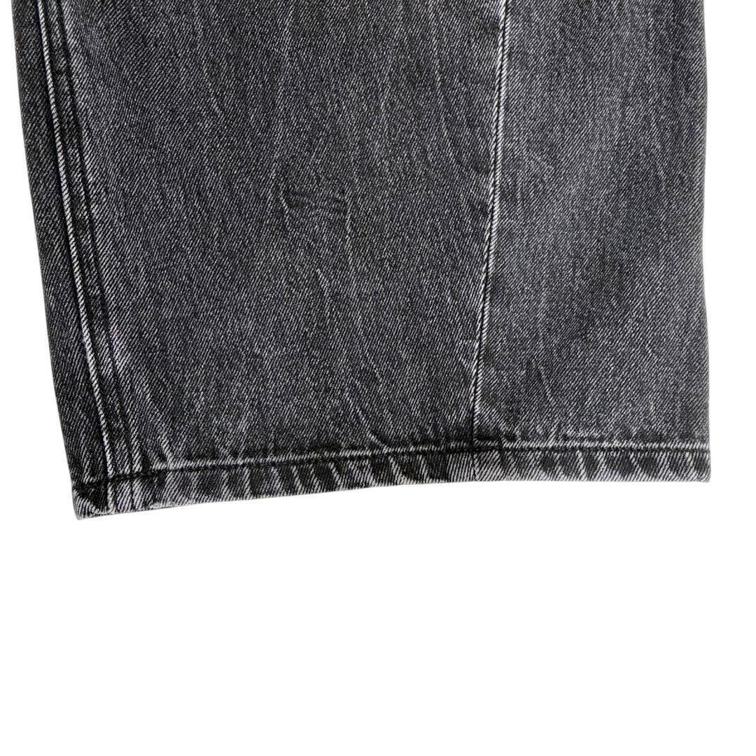 Great Alexander Wang Denim pants Rhinestone button fly wide Black 24 4DC1264112