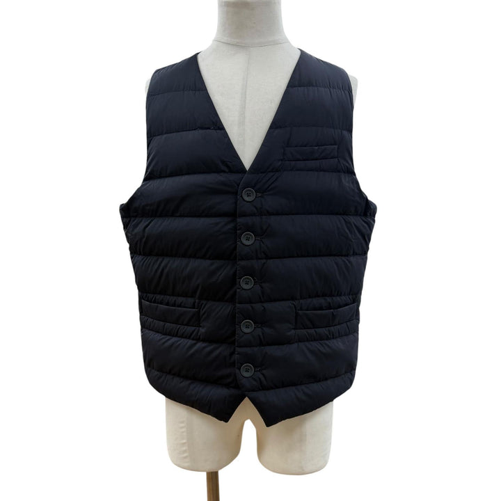 Excellent Herno Down vest IL PANCIOTTO Inner vest Navy Nylon mens 52 PI002ULE