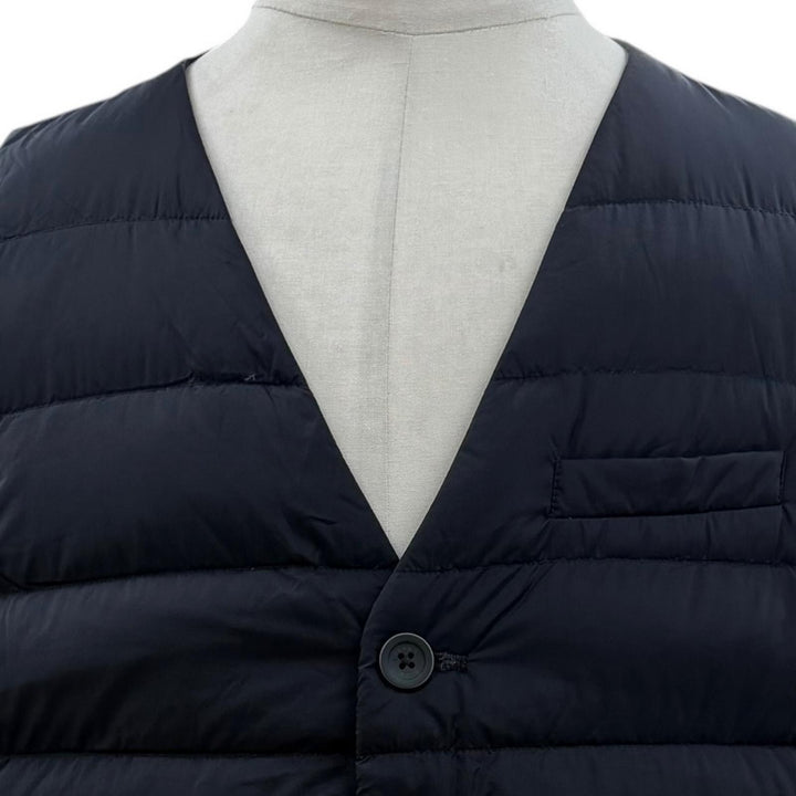 Excellent Herno Down vest IL PANCIOTTO Inner vest Navy Nylon mens 52 PI002ULE