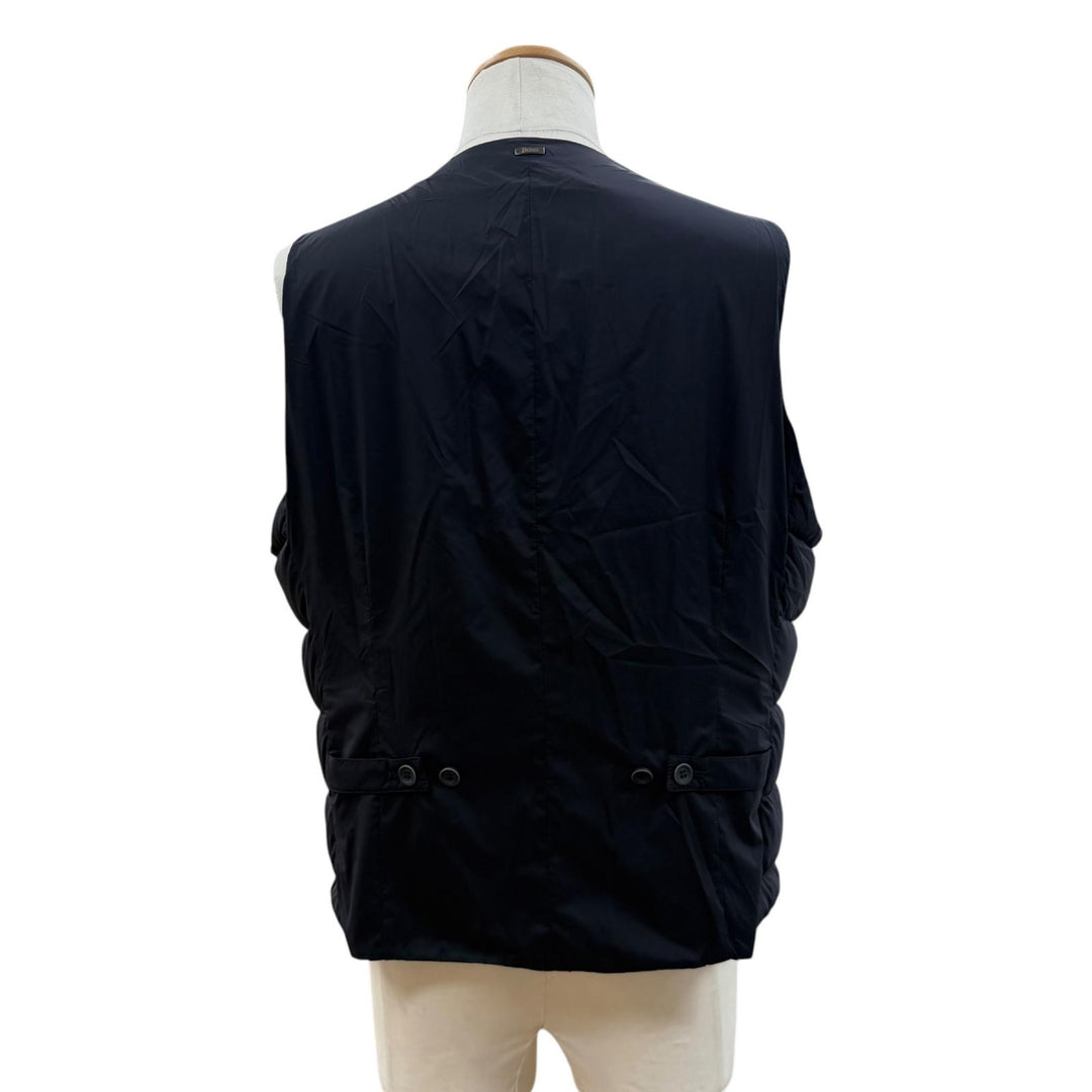 Excellent Herno Down vest IL PANCIOTTO Inner vest Navy Nylon mens 52 PI002ULE