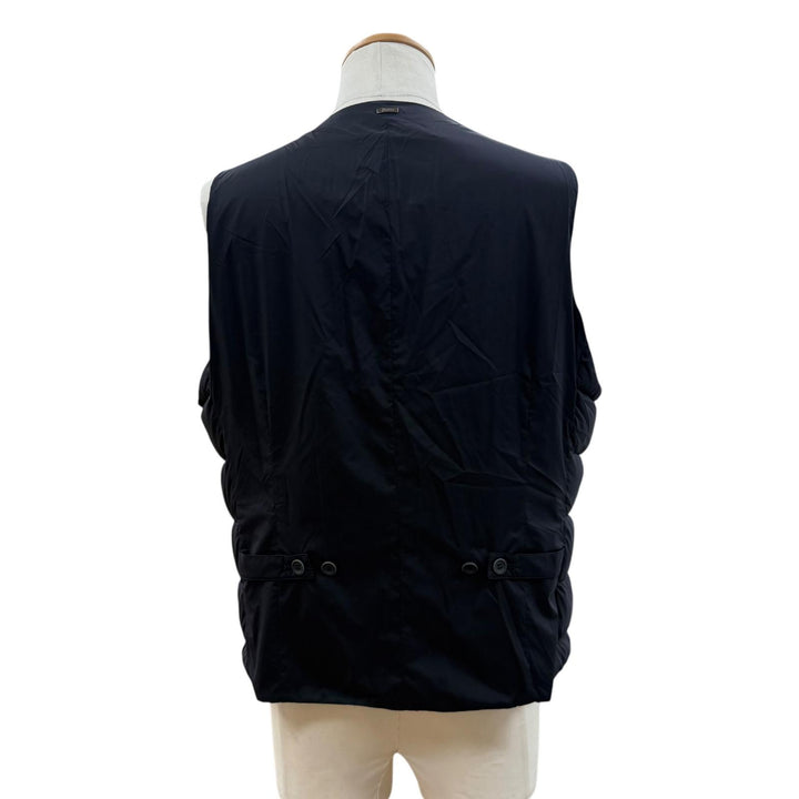 Excellent Herno Down vest IL PANCIOTTO Inner vest Navy Nylon mens 52 PI002ULE