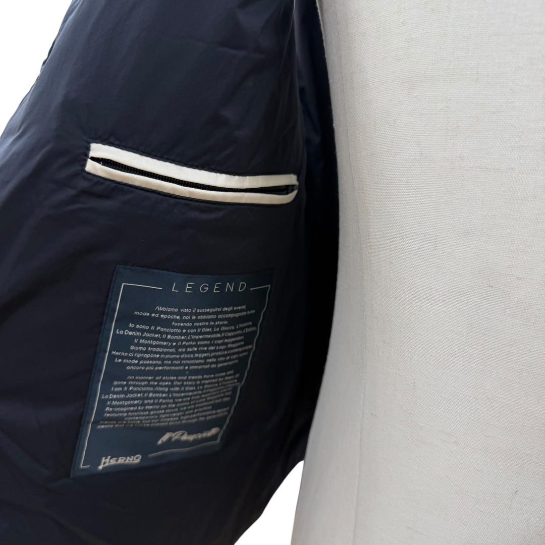 Excellent Herno Down vest IL PANCIOTTO Inner vest Navy Nylon mens 52 PI002ULE