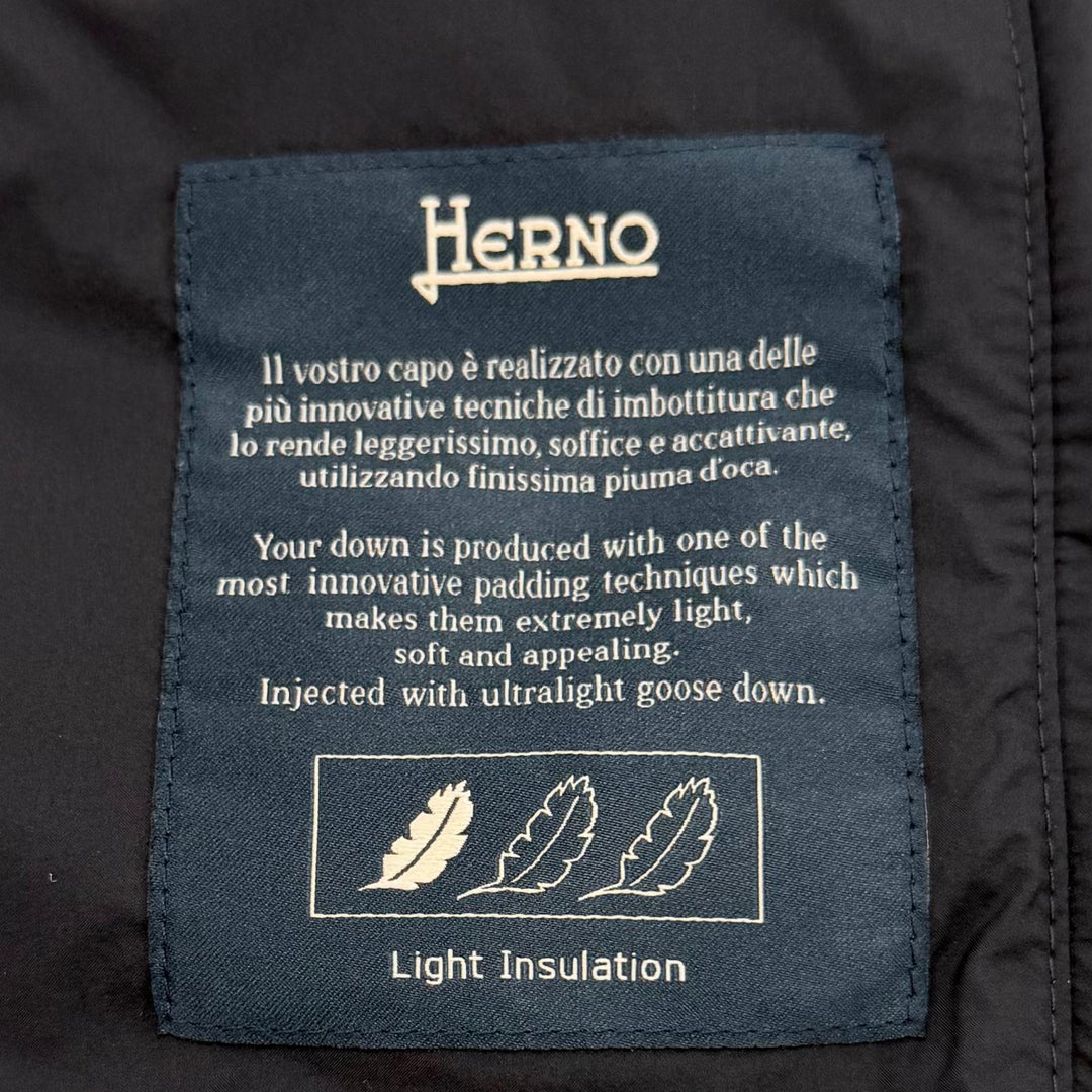 Excellent Herno Down vest IL PANCIOTTO Inner vest Navy Nylon mens 52 PI002ULE
