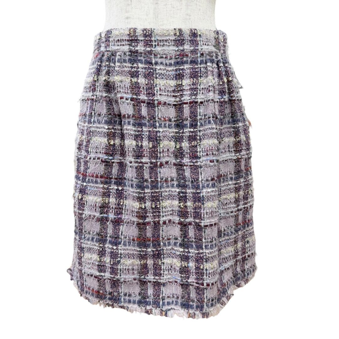 Excellent CHANEL Tweed skirt COCO Button, metallic thread 36 05A P26901V17347