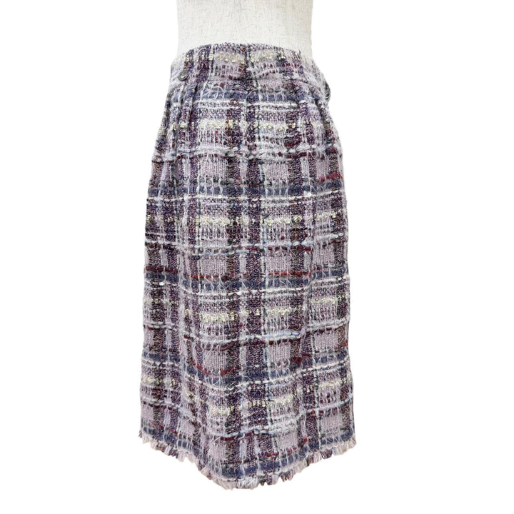 Excellent CHANEL Tweed skirt COCO Button, metallic thread 36 05A P26901V17347