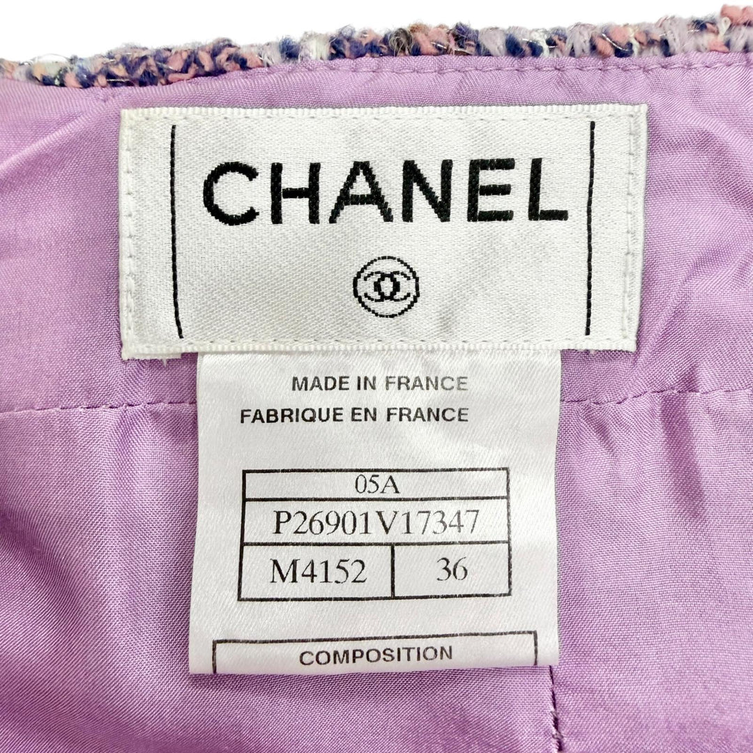 Excellent CHANEL Tweed skirt COCO Button, metallic thread 36 05A P26901V17347