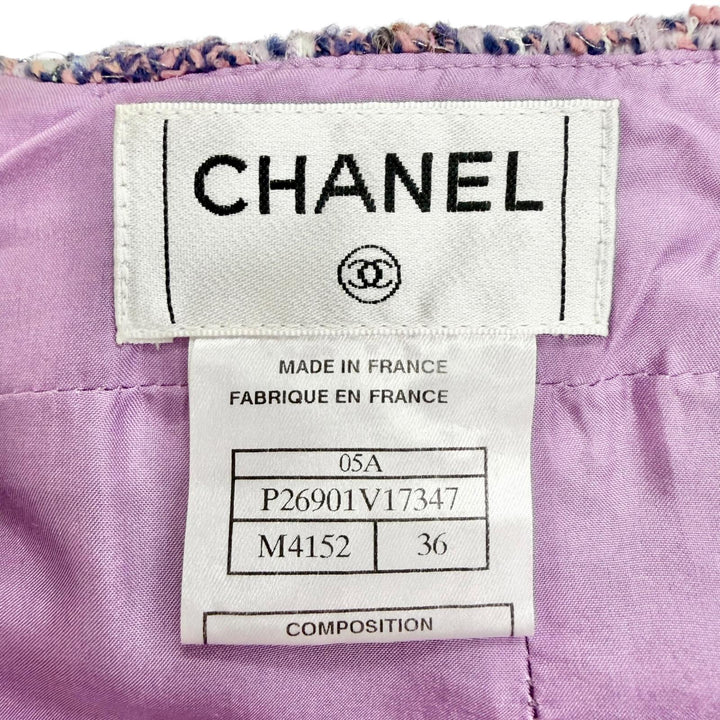 Excellent CHANEL Tweed skirt COCO Button, metallic thread 36 05A P26901V17347