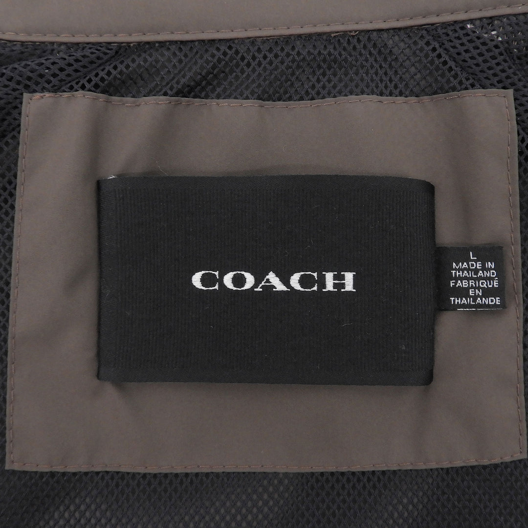 Excellent COACH Track jacket Logo embroidery signature stand collar L CDV16