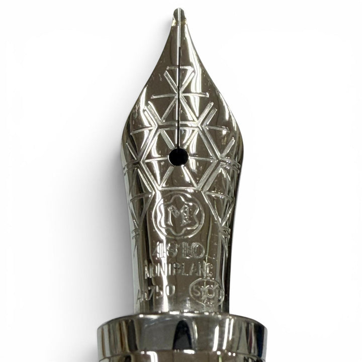 Very Good MONTBLANC fountain pen Solitaire 145 Due Blue Hour Classic Silver 18K