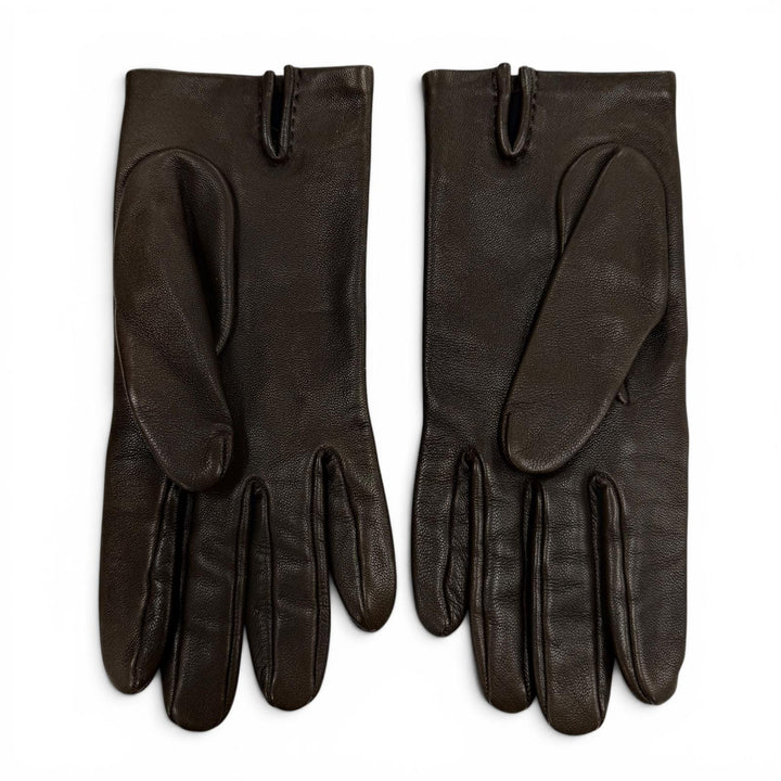 Great HERMES gloves H logo design gloves lambskin Leather Women 7.5