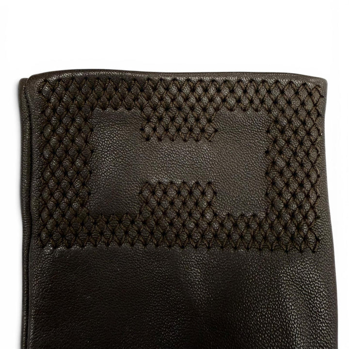 Great HERMES gloves H logo design gloves lambskin Leather Women 7.5