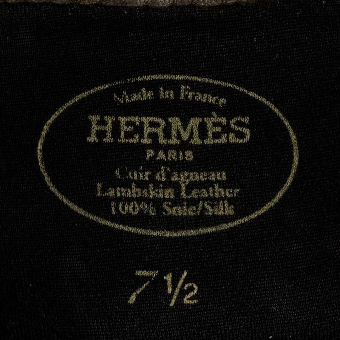 Great HERMES gloves H logo design gloves lambskin Leather Women 7.5