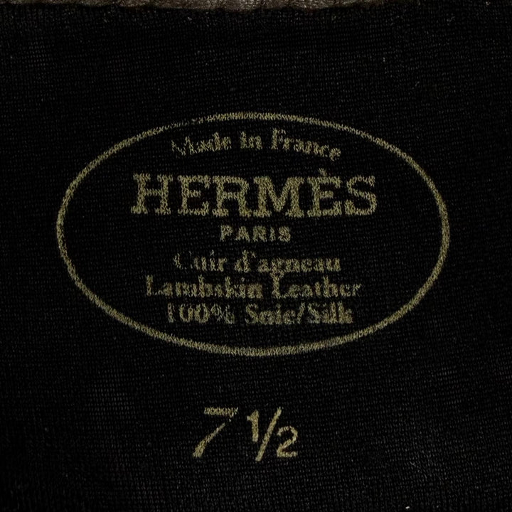 Great HERMES gloves H logo design gloves lambskin Leather Women 7.5
