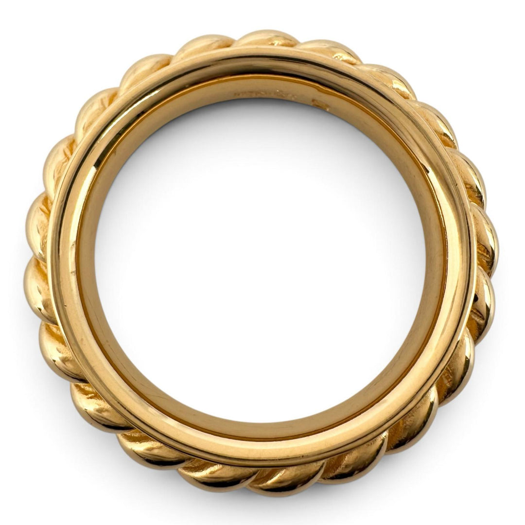 Excellent HERMES Scarf ring Round rope design gold Gold Plated Women