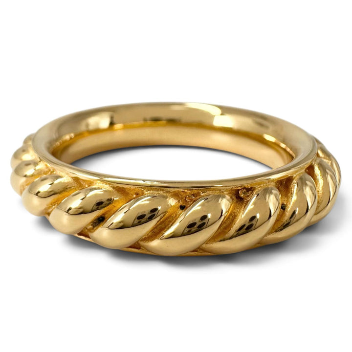 Excellent HERMES Scarf ring Round rope design gold Gold Plated Women