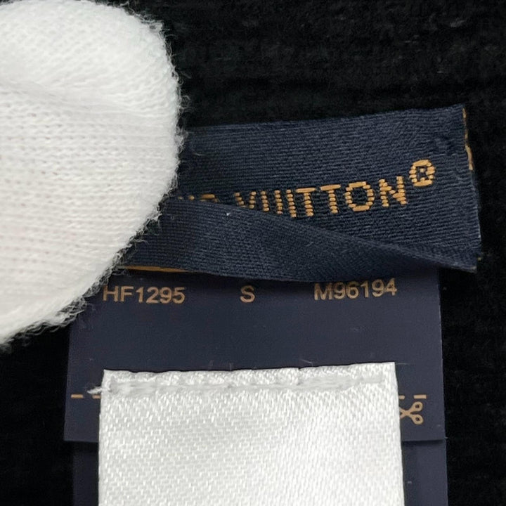 Excellent LOUIS VUITTON Knit cap Beanie LV Crushed Monogram Noir cotton S M96194