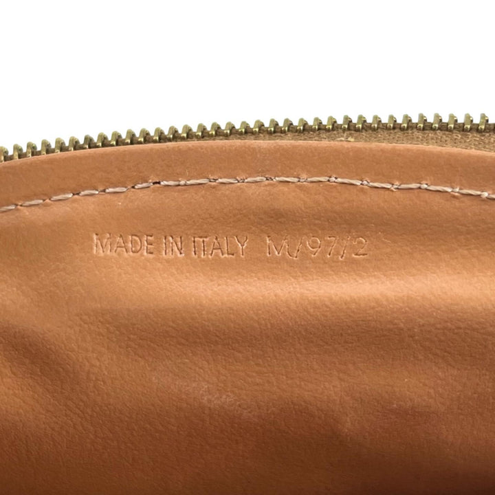 Excellent CELINE Pouch Old Celine Macadam Pattern Cosmetic Pouch Brown PVC Women