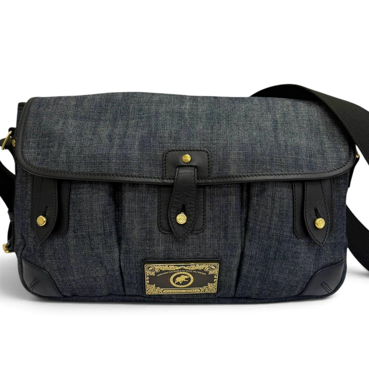 Great HUNTING WORLD Shoulder Bag Carryall Messenger bag with logo Indigo blue