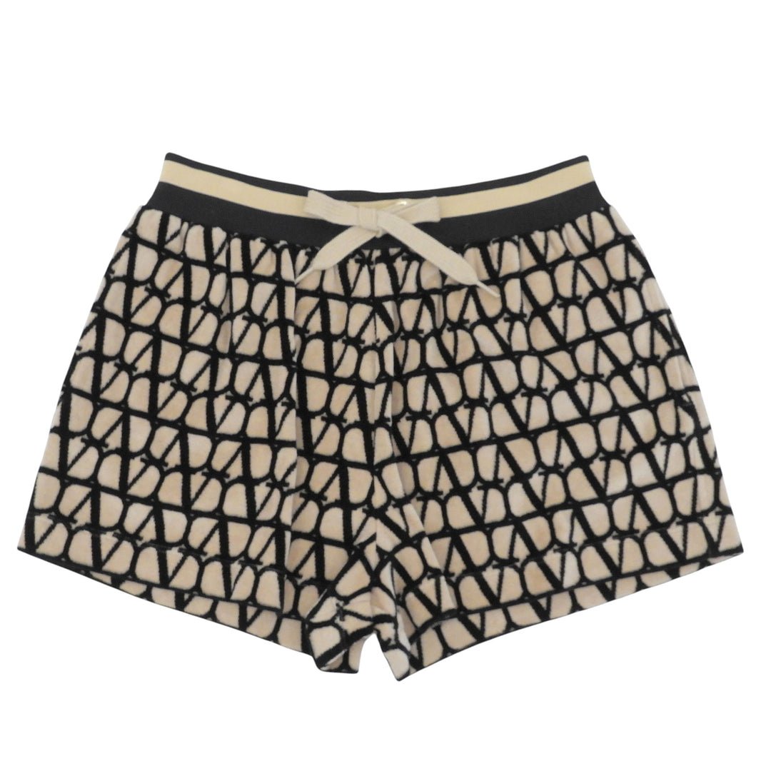 Great VALENTINO Shorts Iconograph Sponge Jersey beige cotton Women S 4B3MD06F8GA