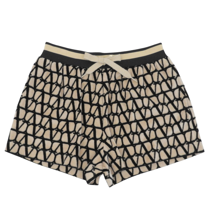 Great VALENTINO Shorts Iconograph Sponge Jersey beige cotton Women S 4B3MD06F8GA