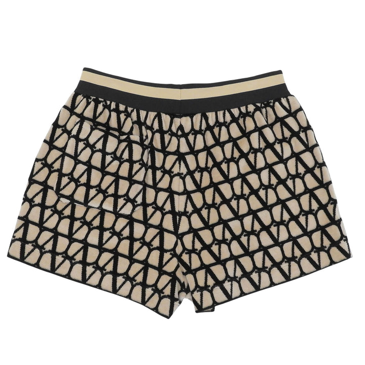 Great VALENTINO Shorts Iconograph Sponge Jersey beige cotton Women S 4B3MD06F8GA