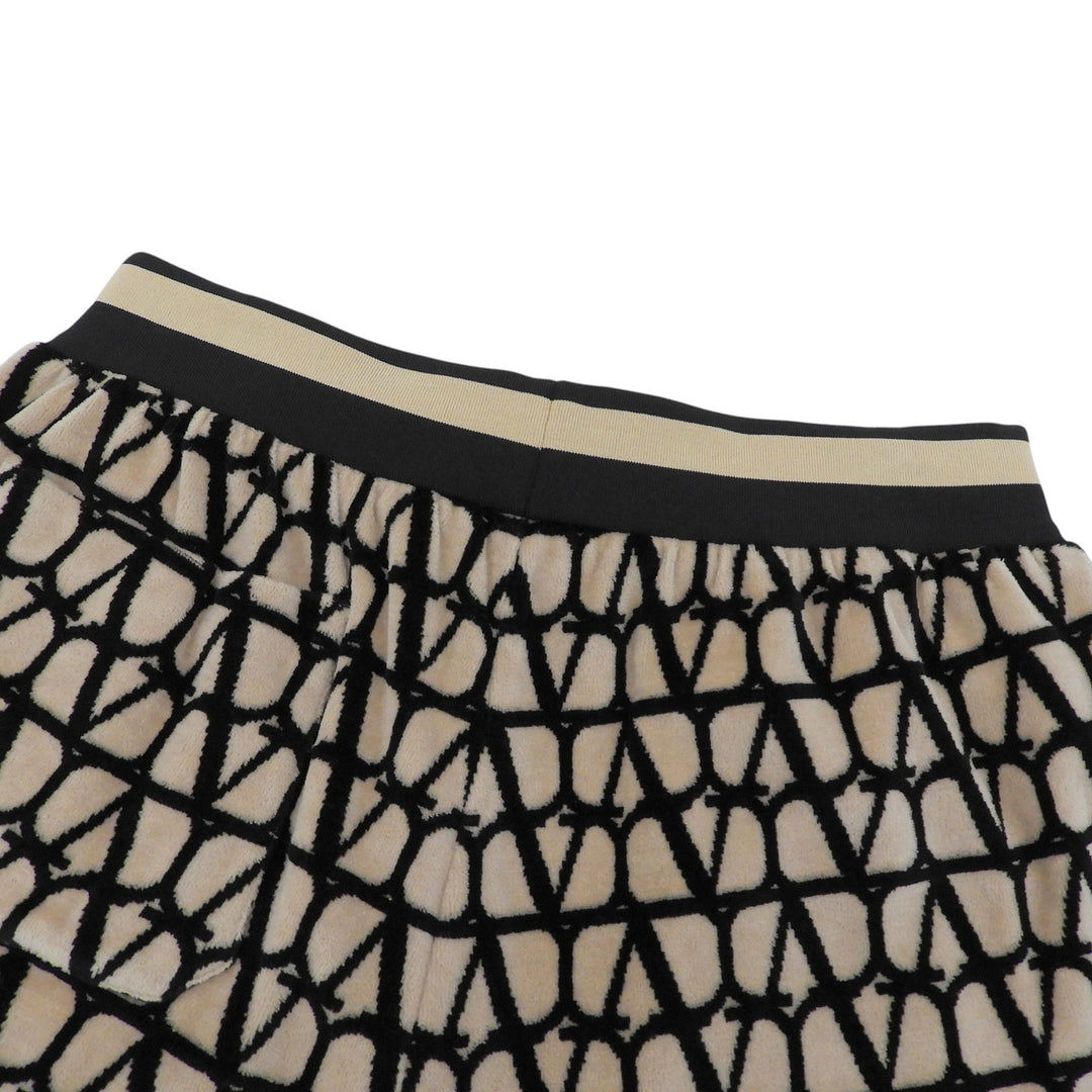 Great VALENTINO Shorts Iconograph Sponge Jersey beige cotton Women S 4B3MD06F8GA
