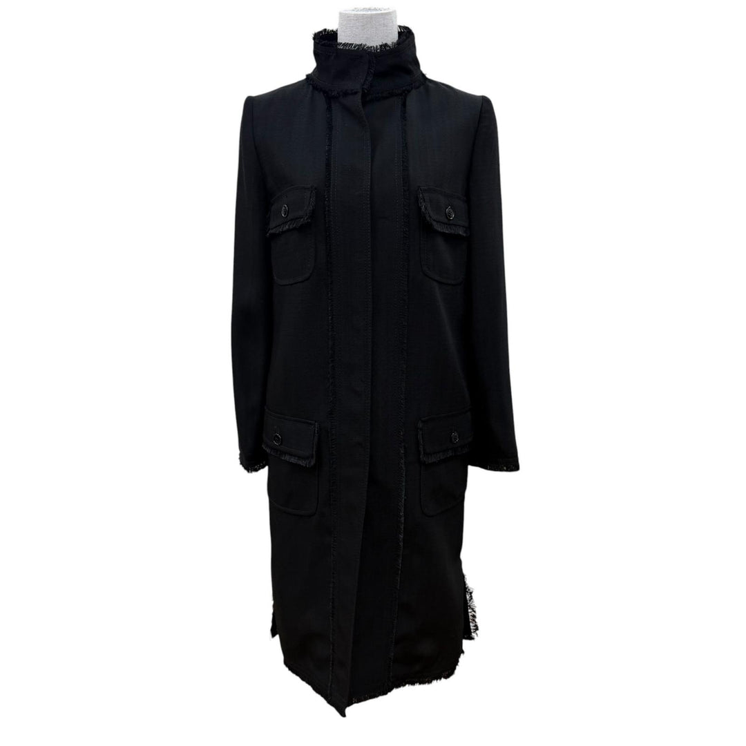 Pristine DOLCE&GABBANA coat Long stand-collar coat black Rayon Women 36