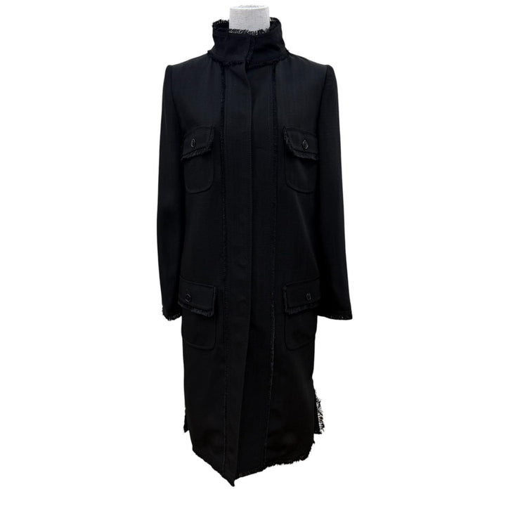 Pristine DOLCE&GABBANA coat Long stand-collar coat black Rayon Women 36