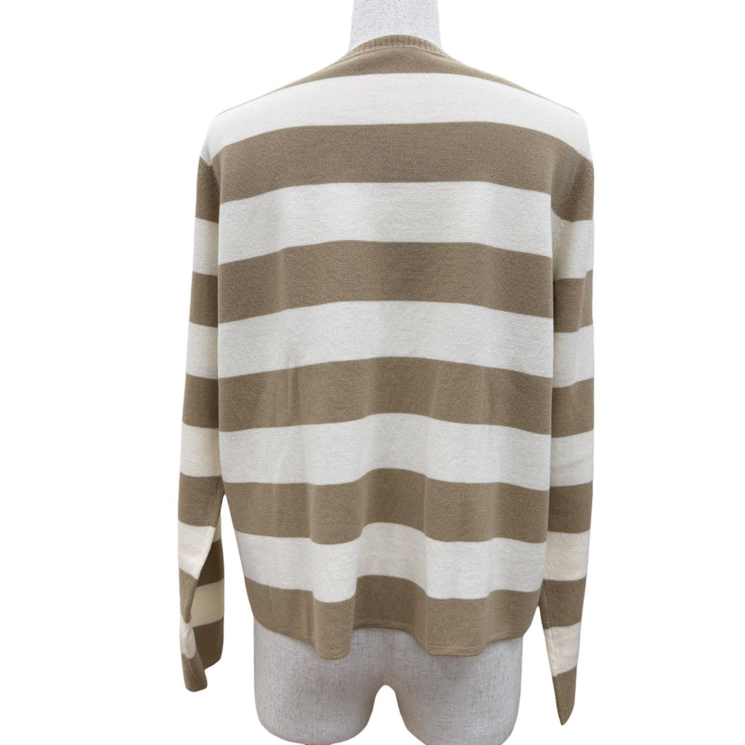 Excellent Max Mara knit VITERBO Border Pattern Long Sleeve Beige S 2521366091