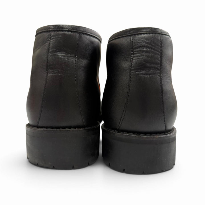 Great GUCCI short boots Horsebit black leather mens 41
