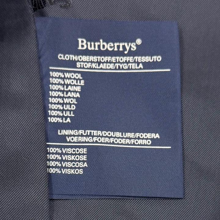 Excellent Burberrys tailored jacket Navy wool mens