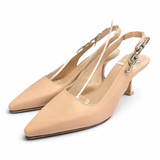 Excellent LOUIS VUITTON pumps Monogram Chain Ankle Strap Pointed Toe 37.5