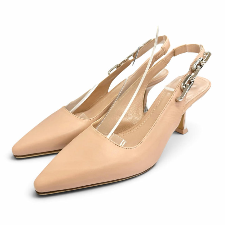 Excellent LOUIS VUITTON pumps Monogram Chain Ankle Strap Pointed Toe 37.5