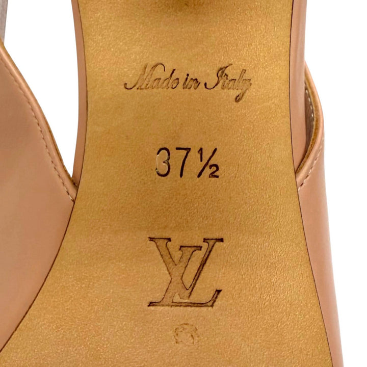 Excellent LOUIS VUITTON pumps Monogram Chain Ankle Strap Pointed Toe 37.5