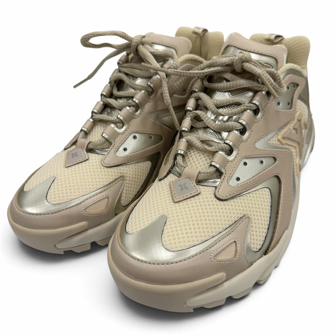 Excellent LOUIS VUITTON sneakers beige mesh mens 7.5