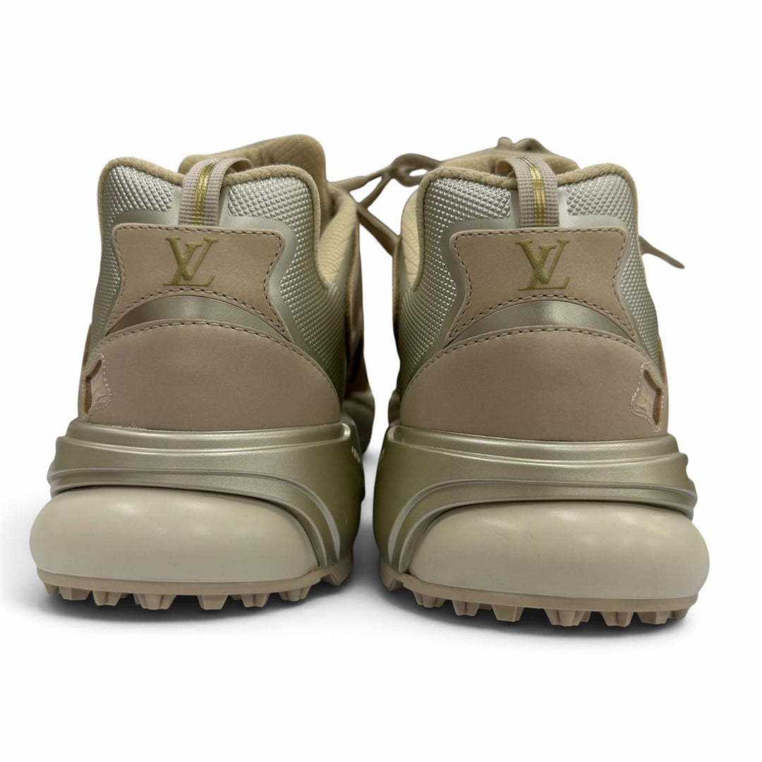 Excellent LOUIS VUITTON sneakers beige mesh mens 7.5