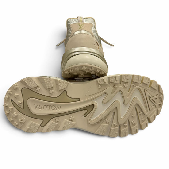 Excellent LOUIS VUITTON sneakers beige mesh mens 7.5